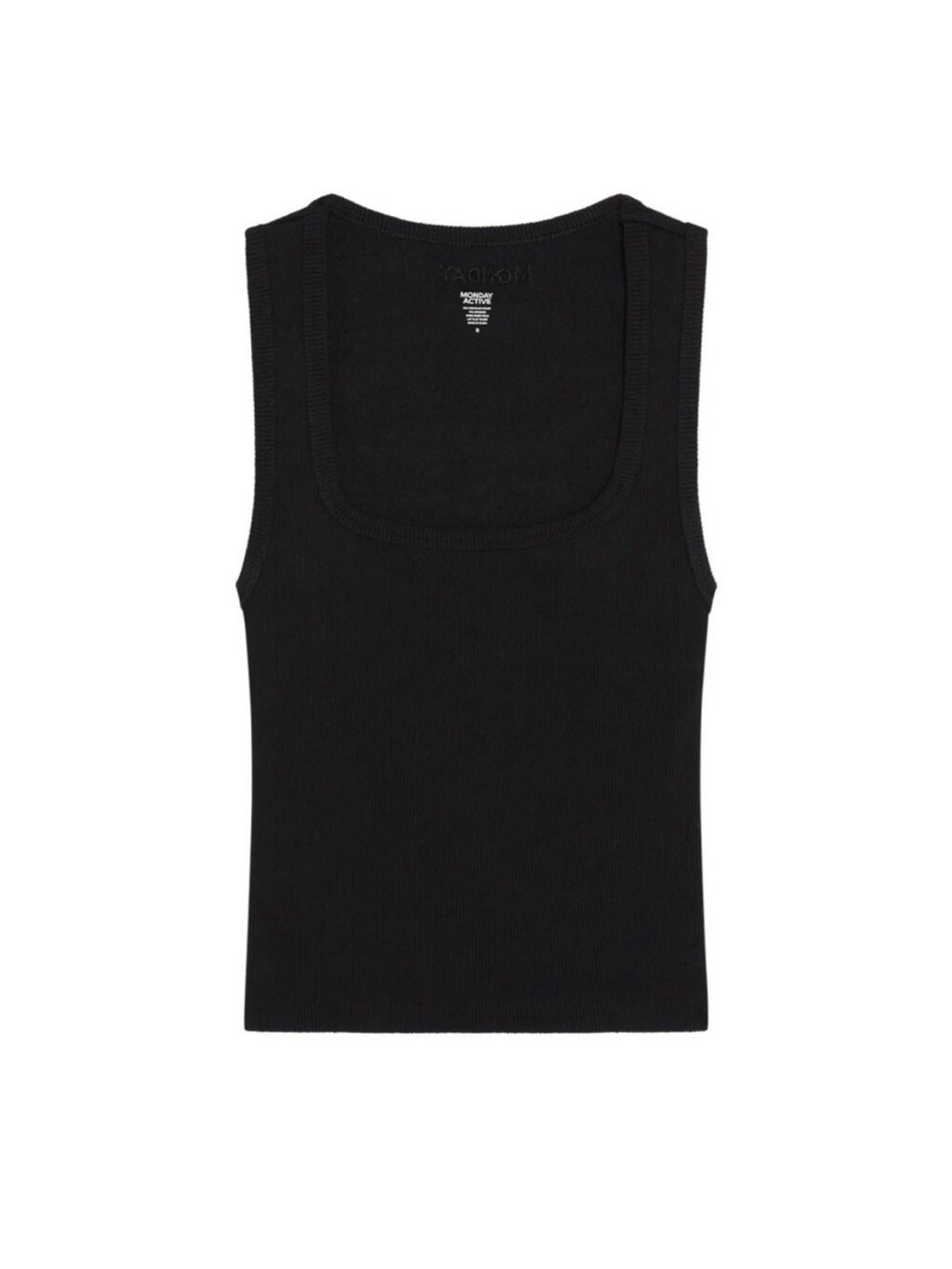 Monday Swimwear Black Ribbed Scoop-Neck Tank